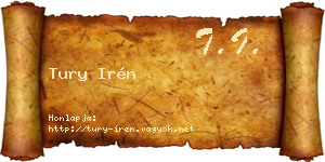 Tury Irén névjegykártya